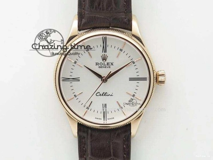 1218 Cellini Date VF Best Edition SS Black Dial Stick Markers On Black Leather Strap A Lightweight 3725